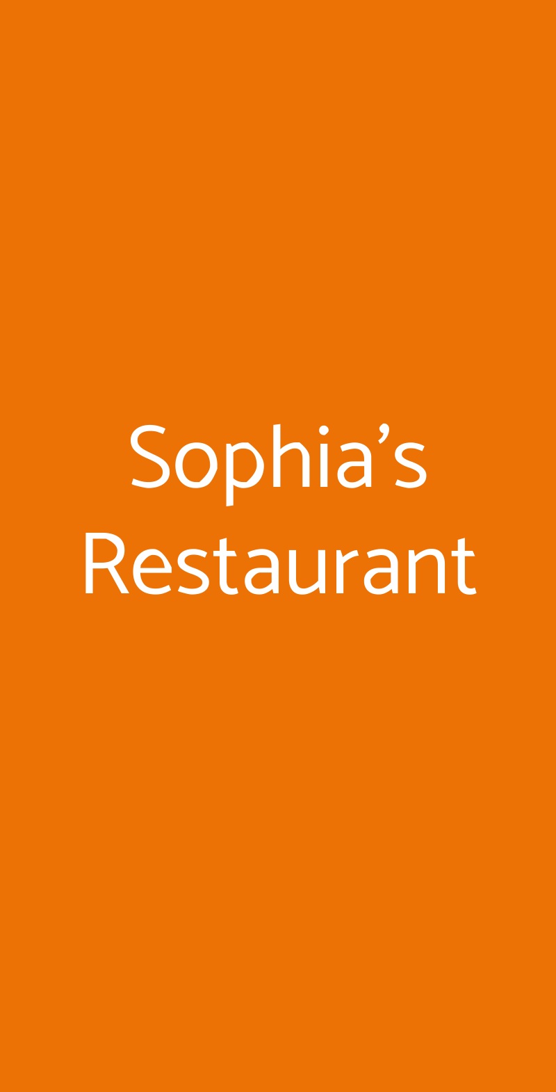 Sophia's Restaurant Milano menù 1 pagina
