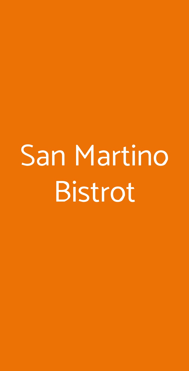 San Martino Bistrot Milano menù 1 pagina