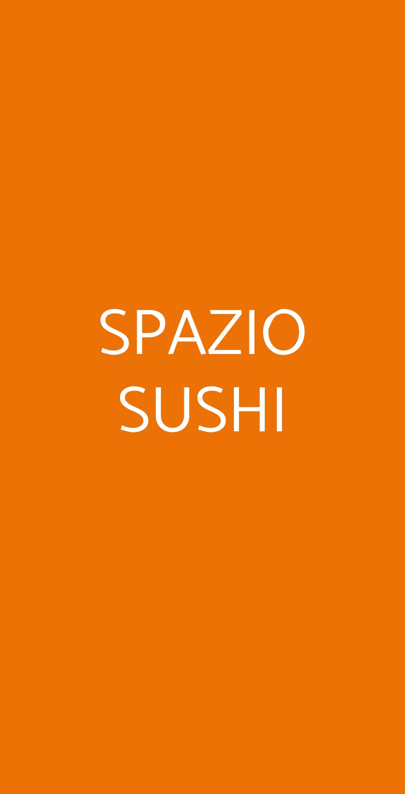 SPAZIO SUSHI Milano menù 1 pagina
