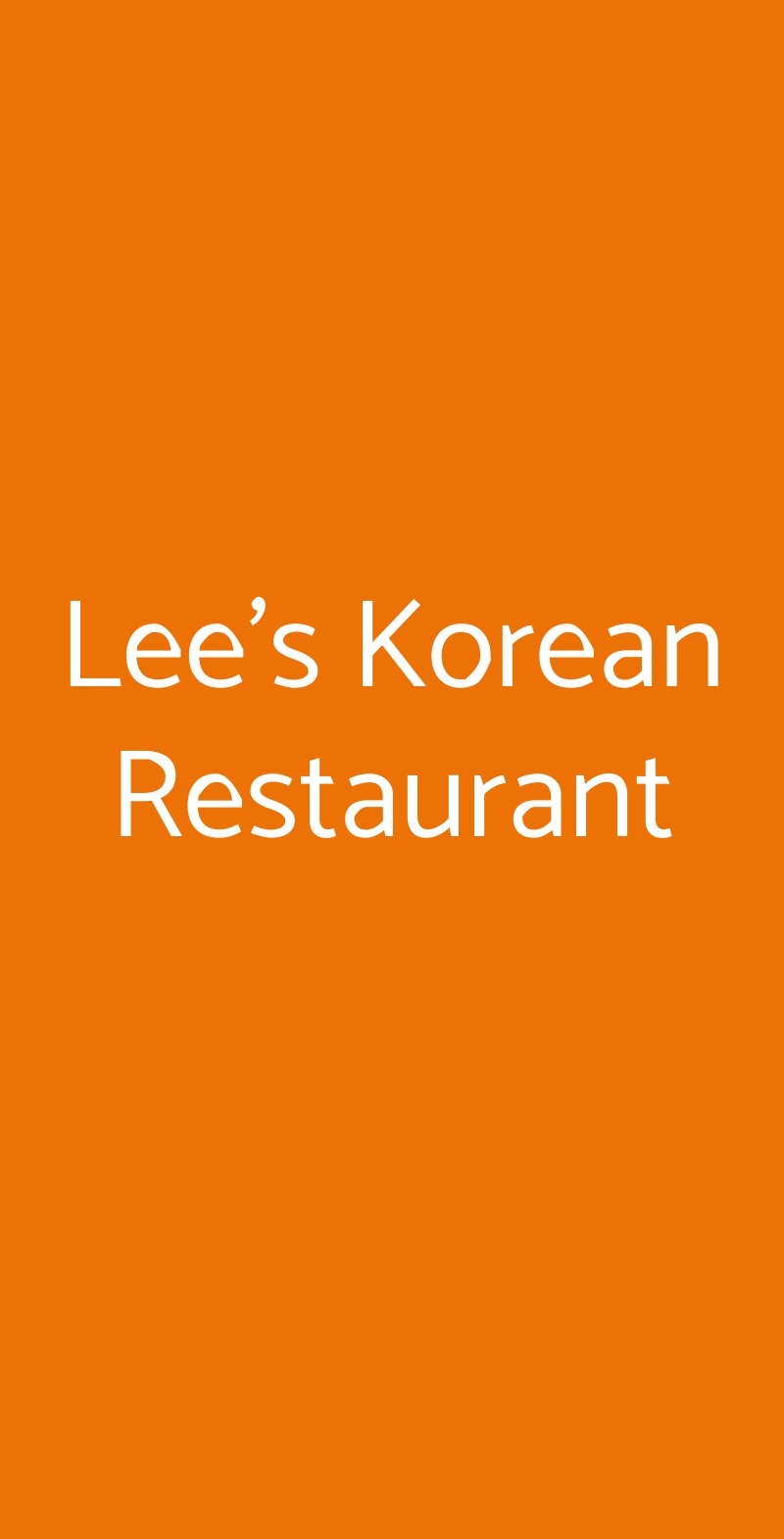 Lee's Korean Restaurant Milano menù 1 pagina