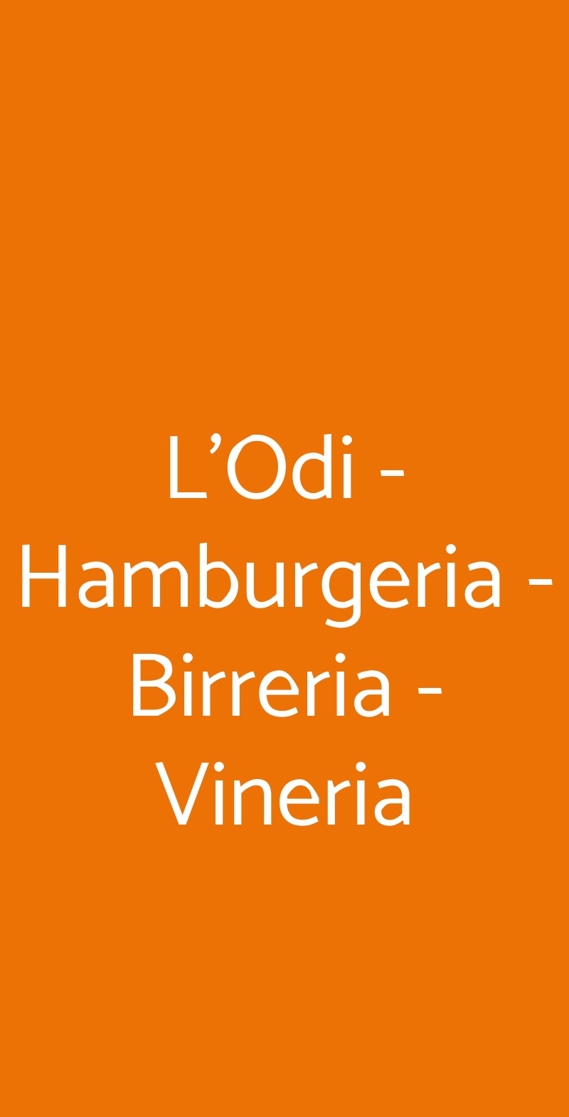 L'Odi - Hamburgeria - Birreria - Vineria Milano menù 1 pagina