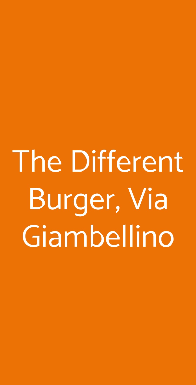 The Different Burger Milano menù 1 pagina