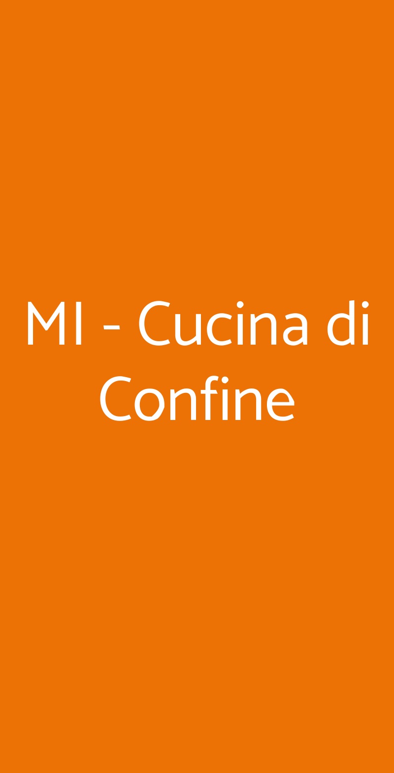 MI - Cucina di Confine Milano menù 1 pagina