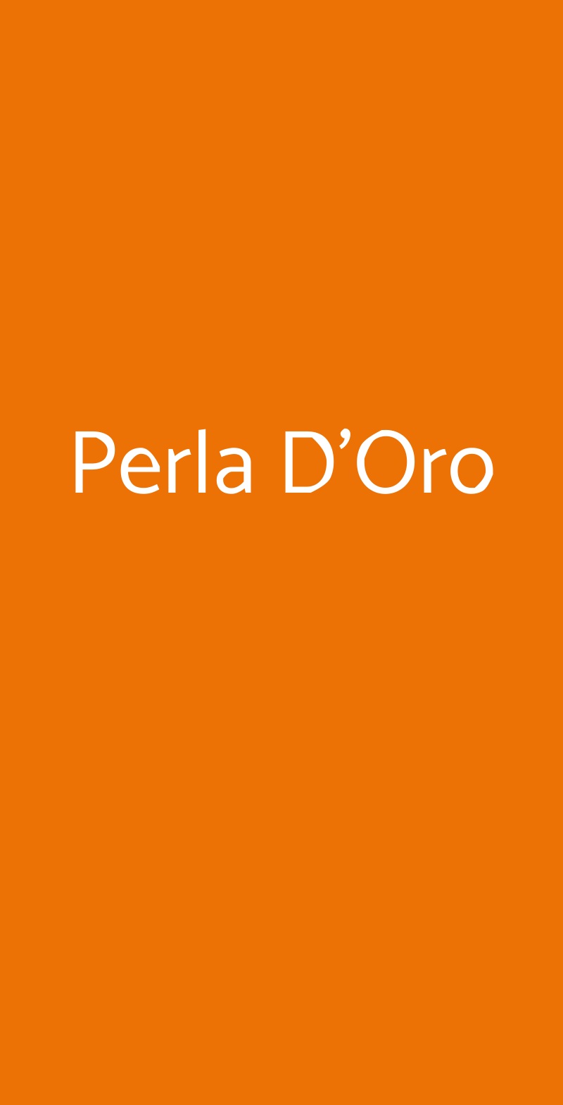 Perla D'Oro Milano menù 1 pagina