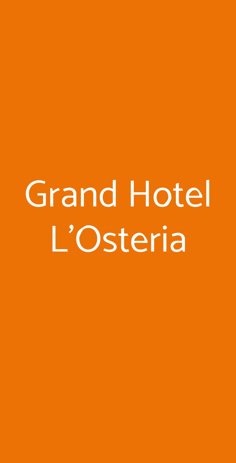 Grand Hotel L'Osteria Milano menù 1 pagina