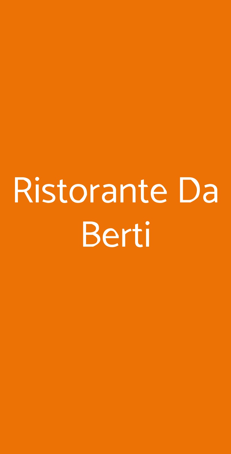 Ristorante Da Berti Milano menù 1 pagina