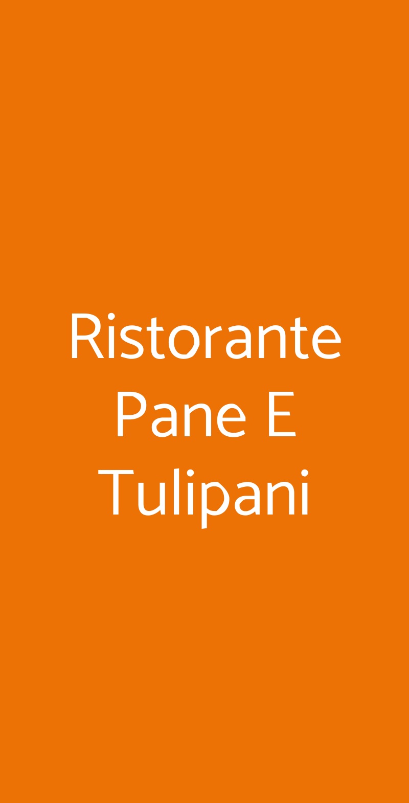Ristorante Pane E Tulipani Milano menù 1 pagina