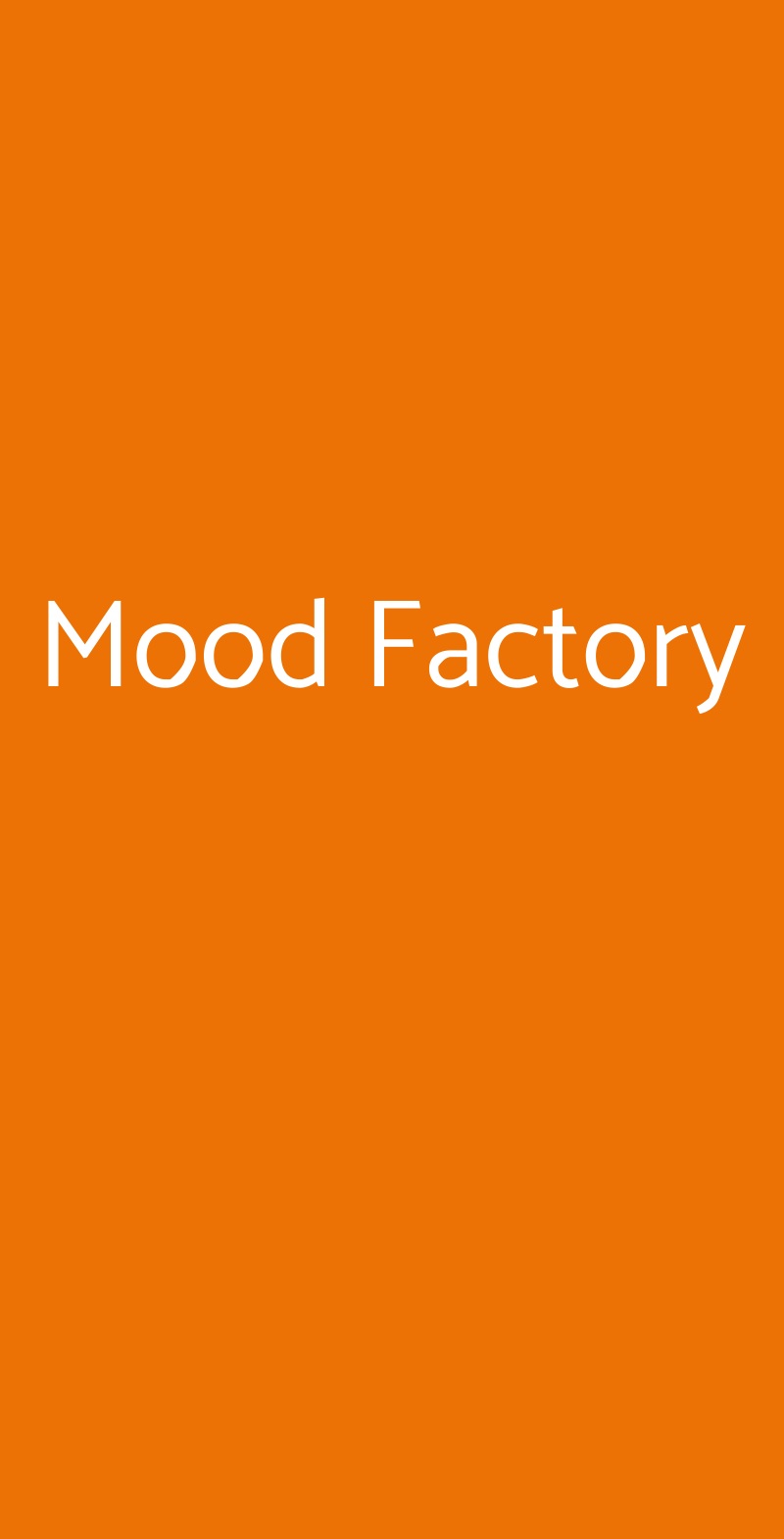 Mood Factory Milano menù 1 pagina