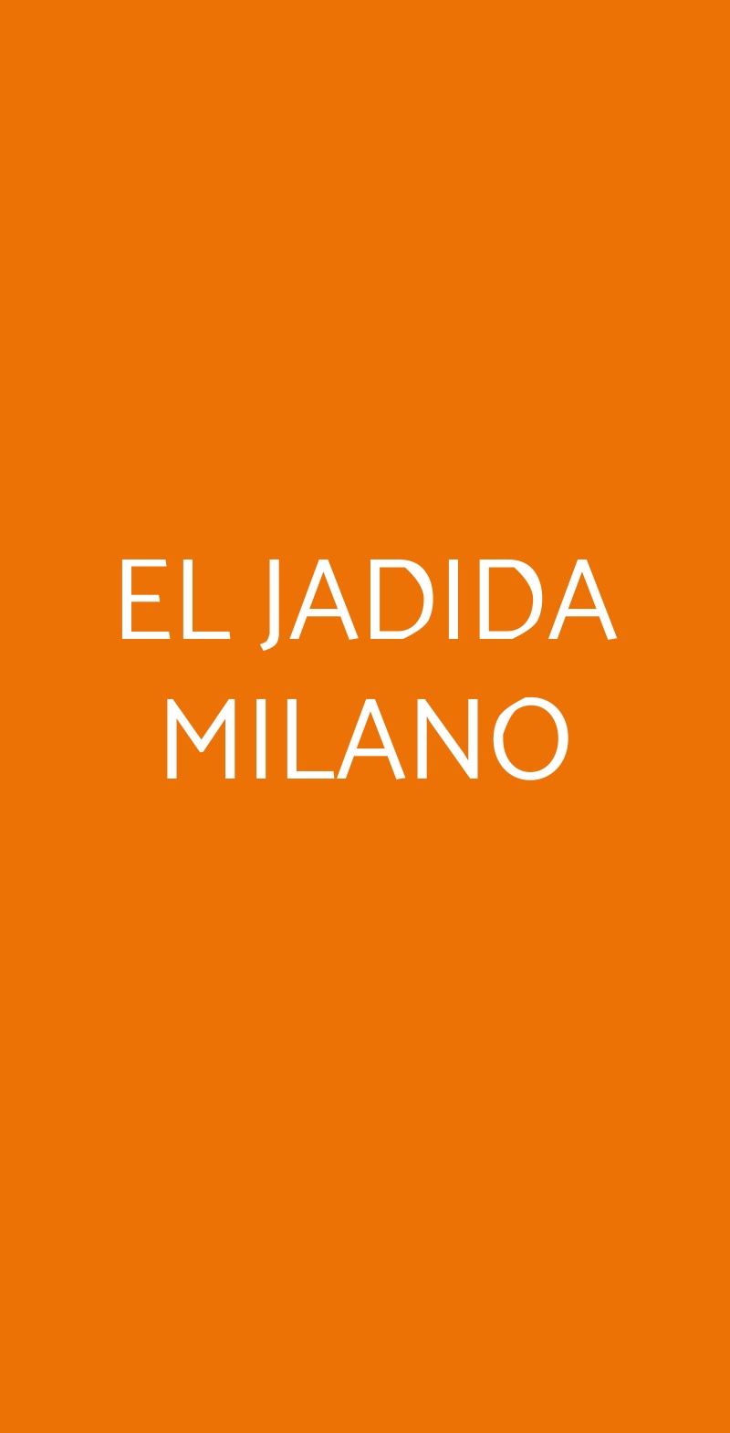EL JADIDA MILANO Milano menù 1 pagina