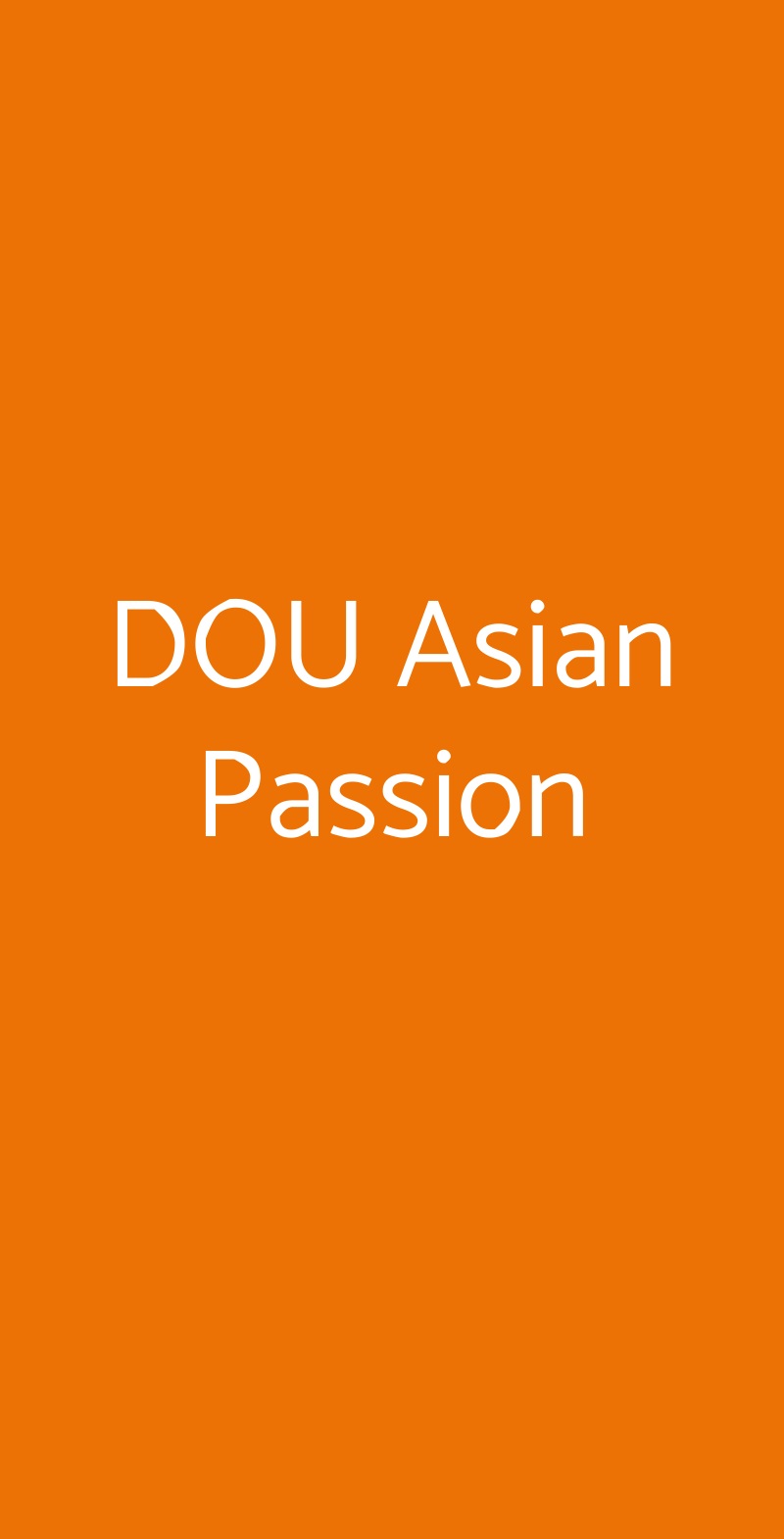 DOU Asian Passion Milano menù 1 pagina
