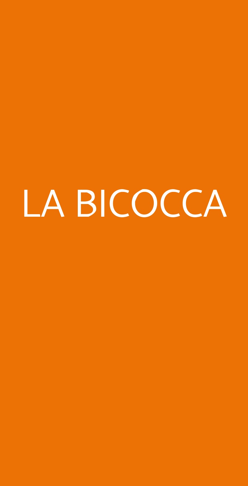 LA BICOCCA Milano menù 1 pagina