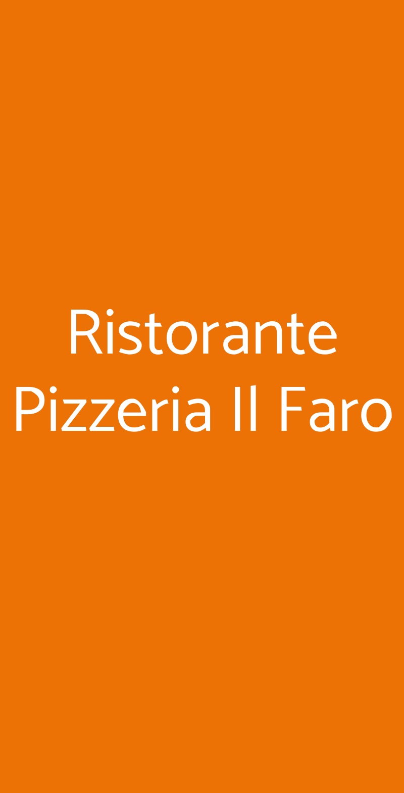 Ristorante Pizzeria Il Faro Milano menù 1 pagina