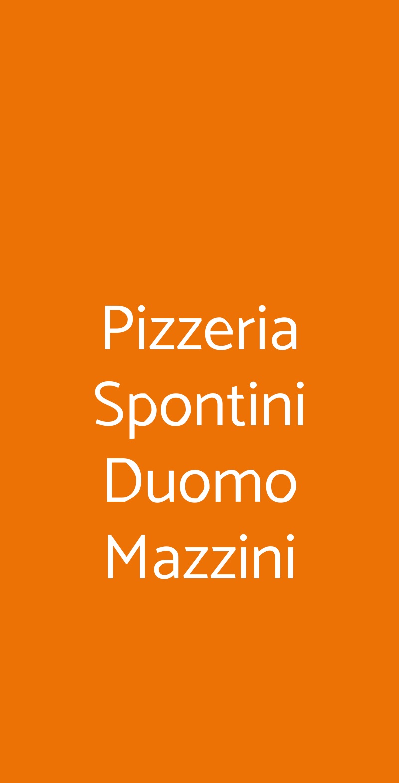 Pizzeria Spontini Duomo Mazzini Milano menù 1 pagina
