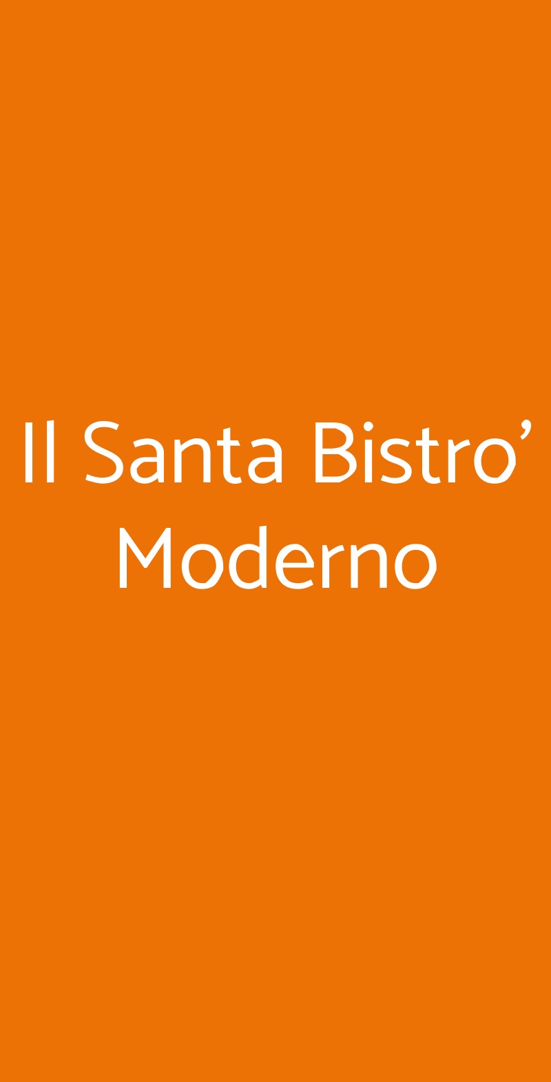 Il Santa Bistro' Moderno Milano menù 1 pagina