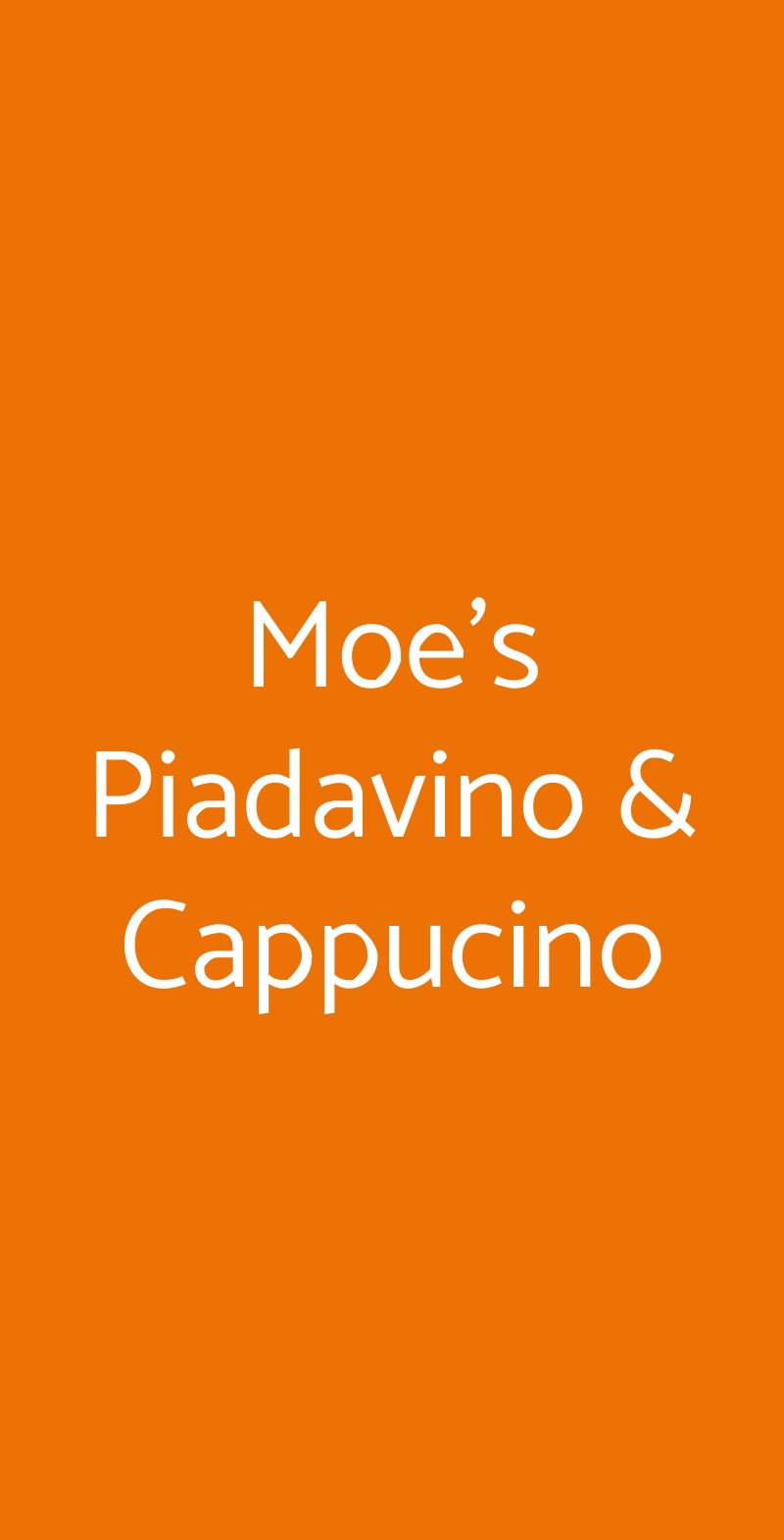 Moe's Piadavino & Cappucino Milano menù 1 pagina