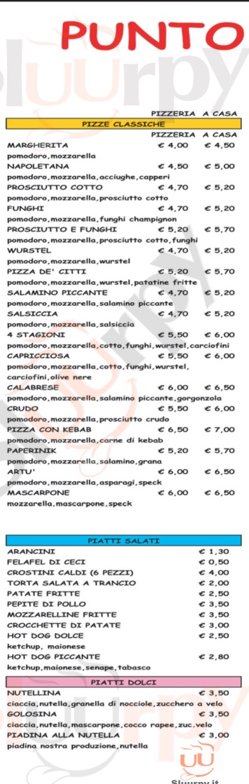 Pizza & Chicche di Rossi Simona Arezzo menù 1 pagina