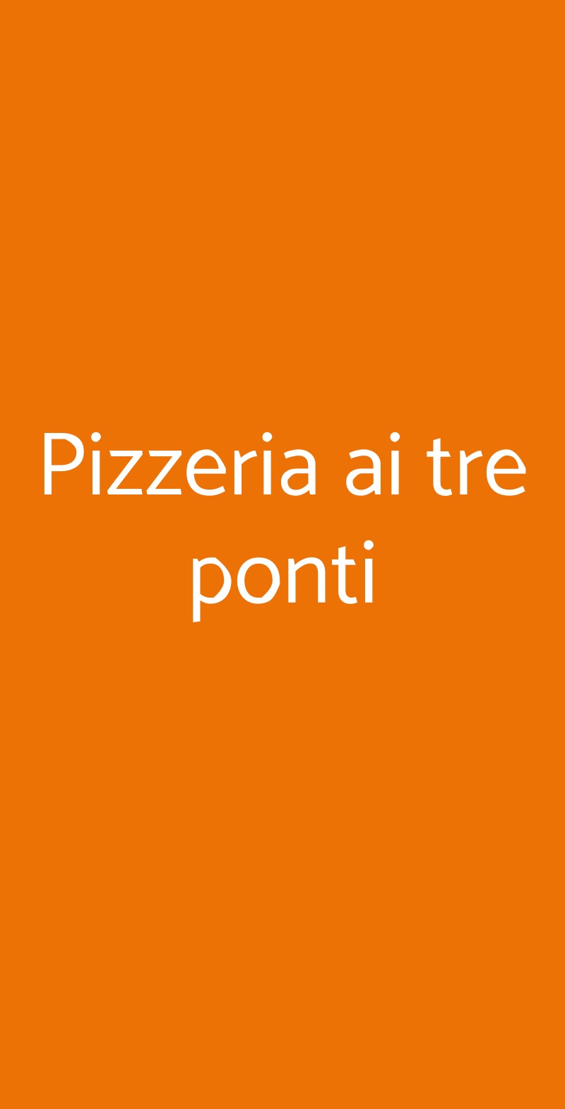 Pizzeria ai tre ponti Milano menù 1 pagina