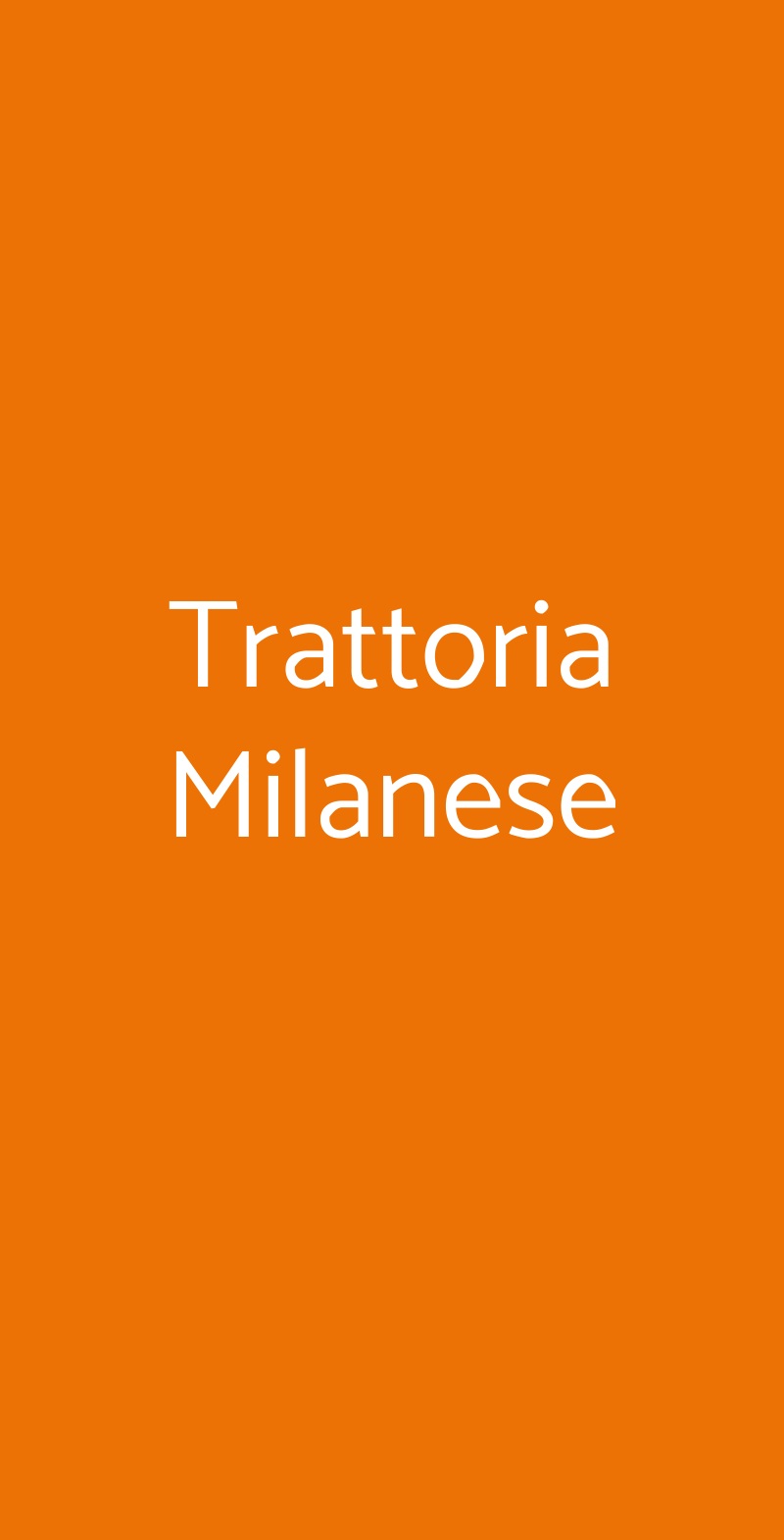 Trattoria Milanese Milano menù 1 pagina