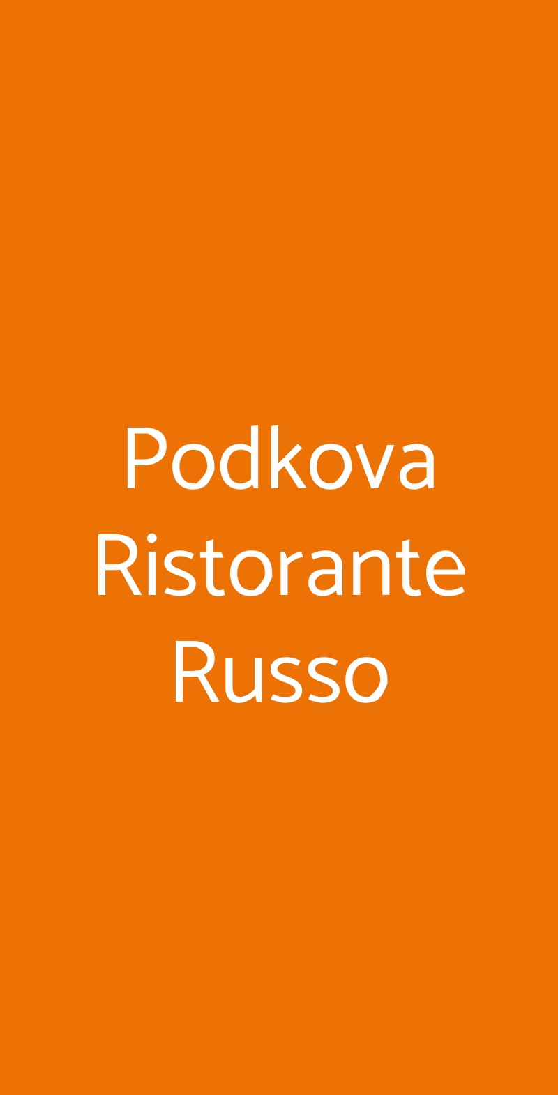 Podkova Ristorante Russo Milano menù 1 pagina