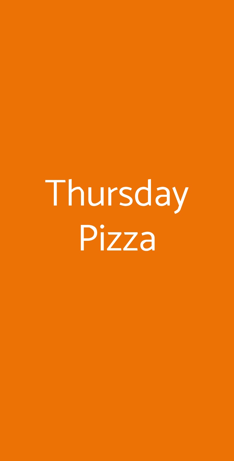Thursday Pizza Milano menù 1 pagina