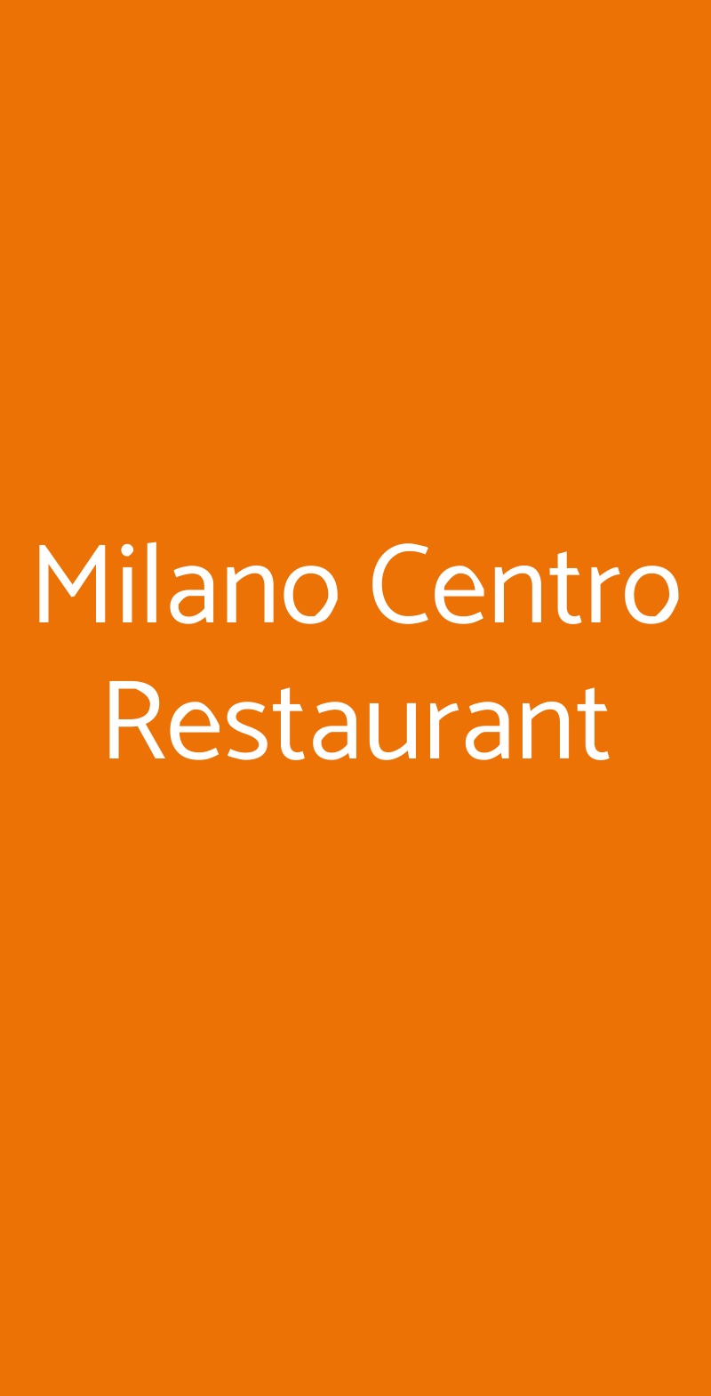 Milano Centro Restaurant Milano menù 1 pagina