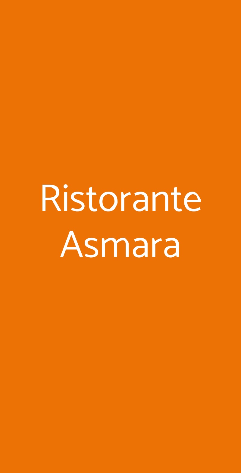 Ristorante Asmara Milano menù 1 pagina