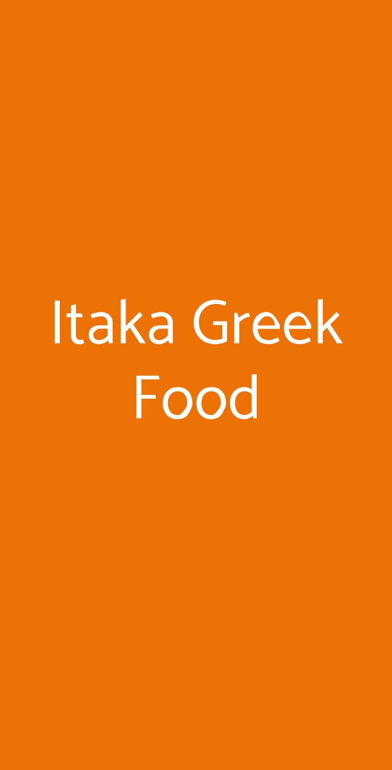 Itaka Greek Food Milano menù 1 pagina