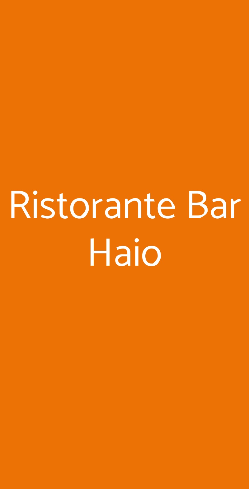 Ristorante Bar Haio Milano menù 1 pagina