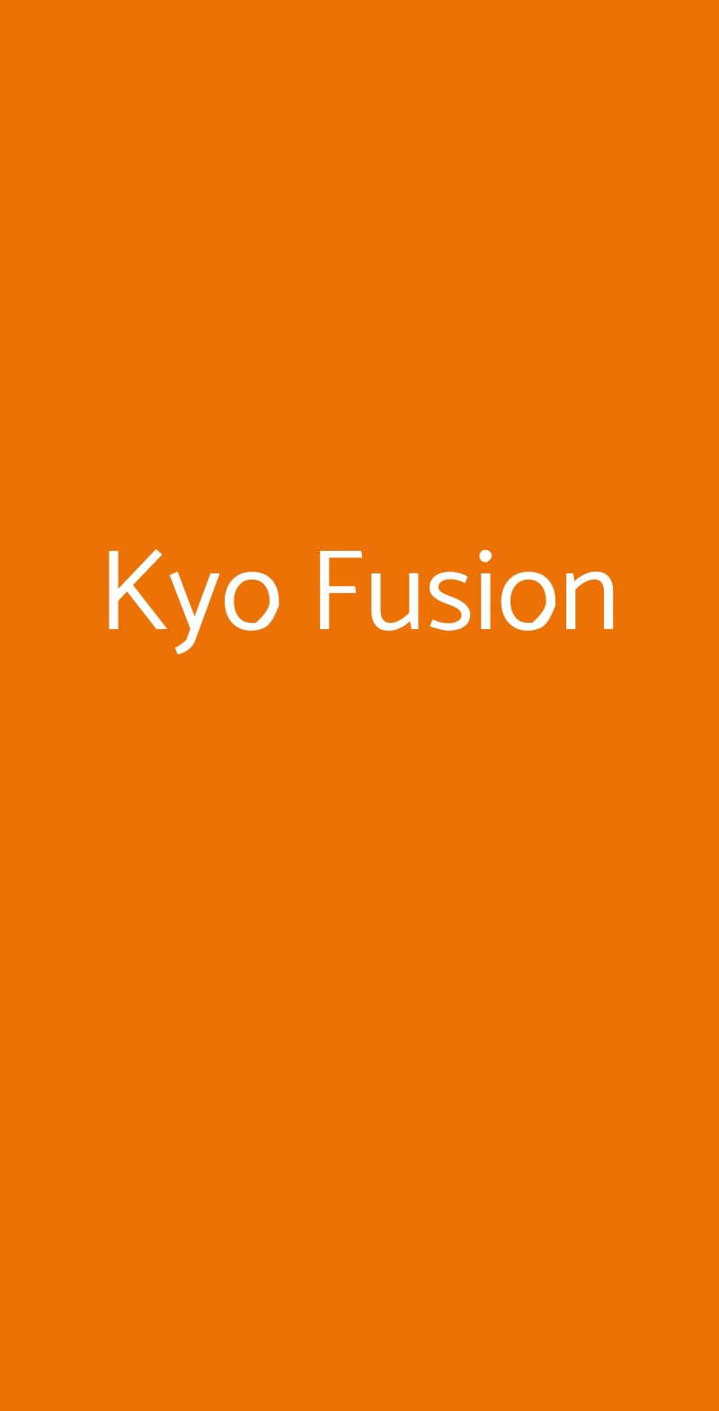 Kyo Fusion Milano menù 1 pagina
