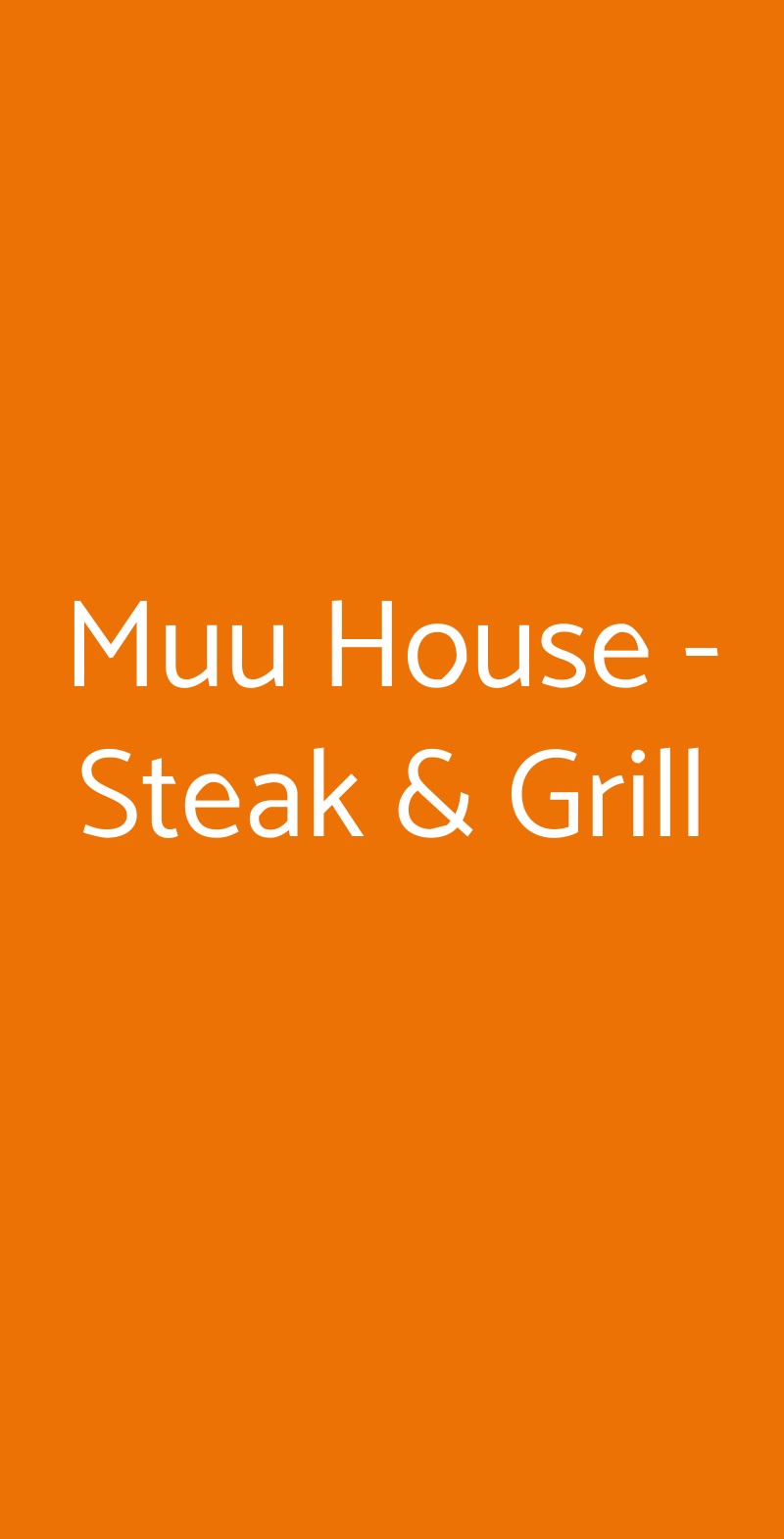 Muu House - Steak & Grill Milano menù 1 pagina