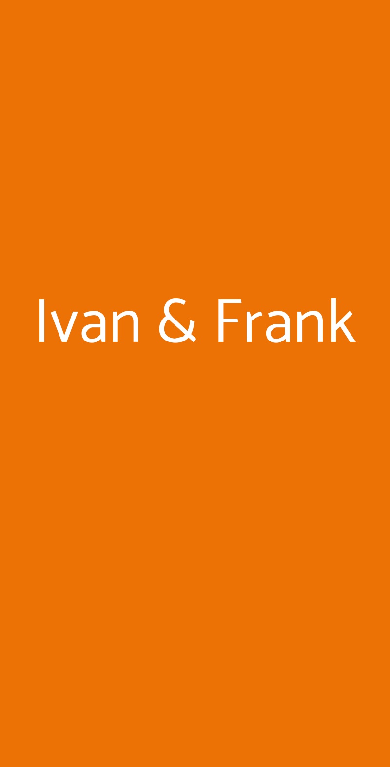 Ivan & Frank Milano menù 1 pagina