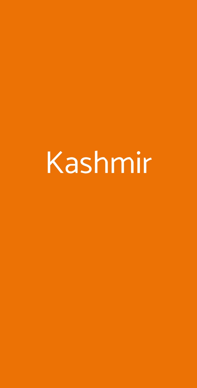 Kashmir Milano menù 1 pagina