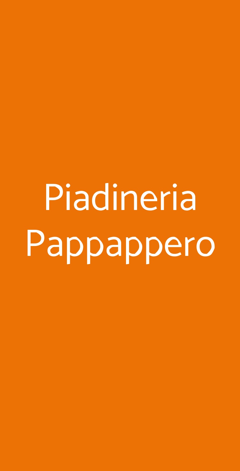 Piadineria Pappappero Milano menù 1 pagina