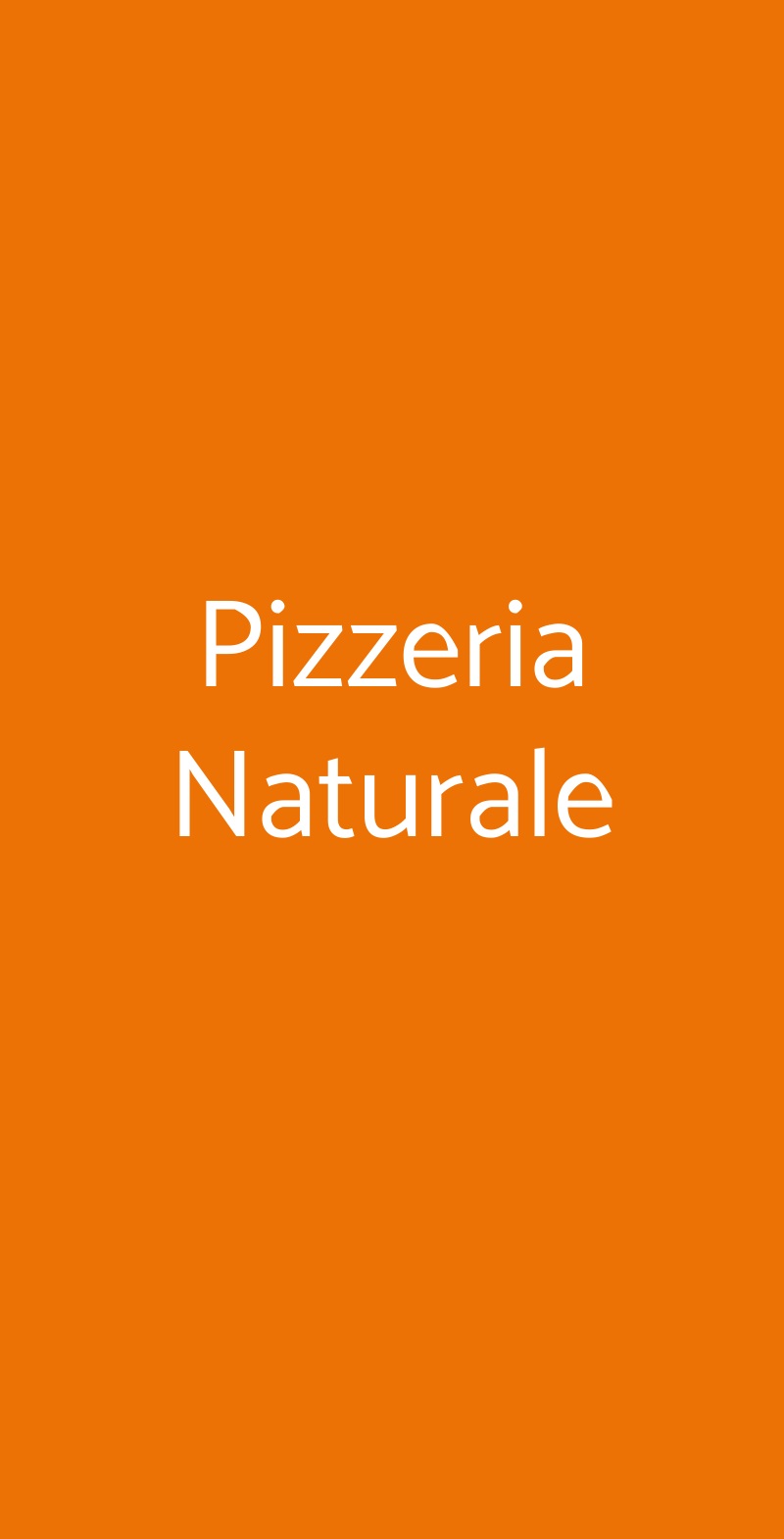 Pizzeria Naturale Milano menù 1 pagina