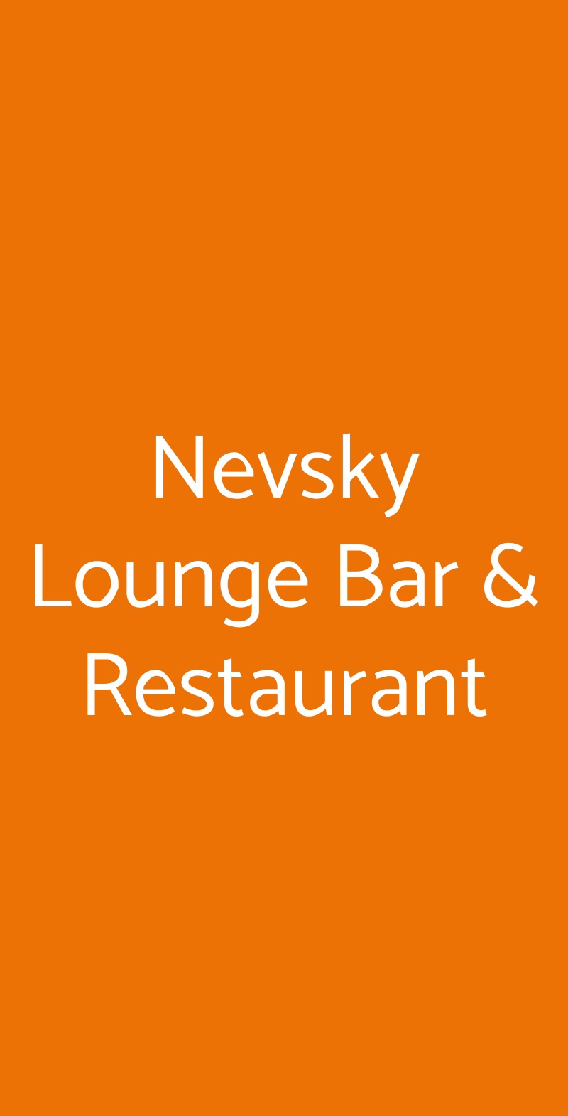 Nevsky Lounge Bar & Restaurant Milano menù 1 pagina