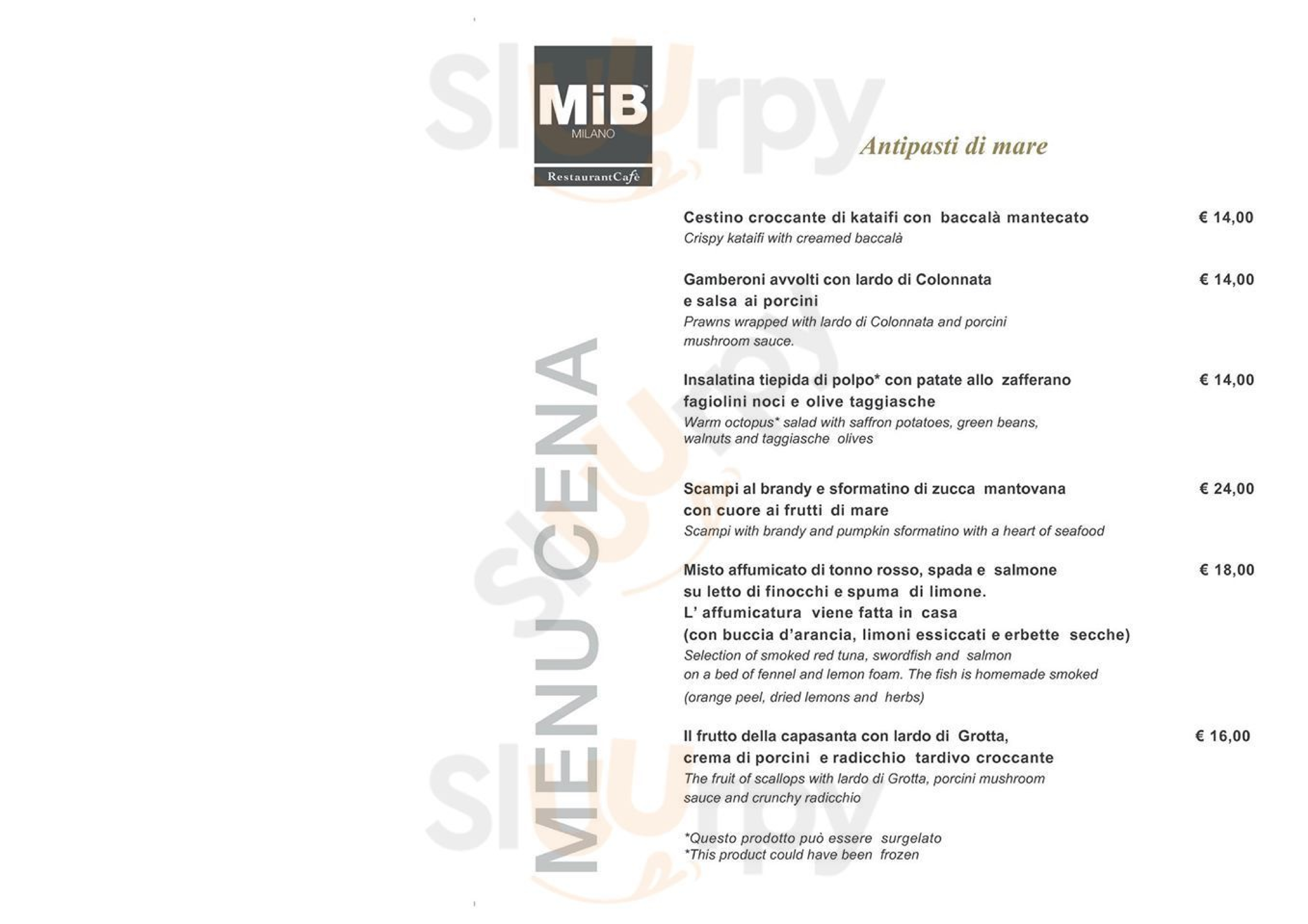 Mib Milano menù 1 pagina