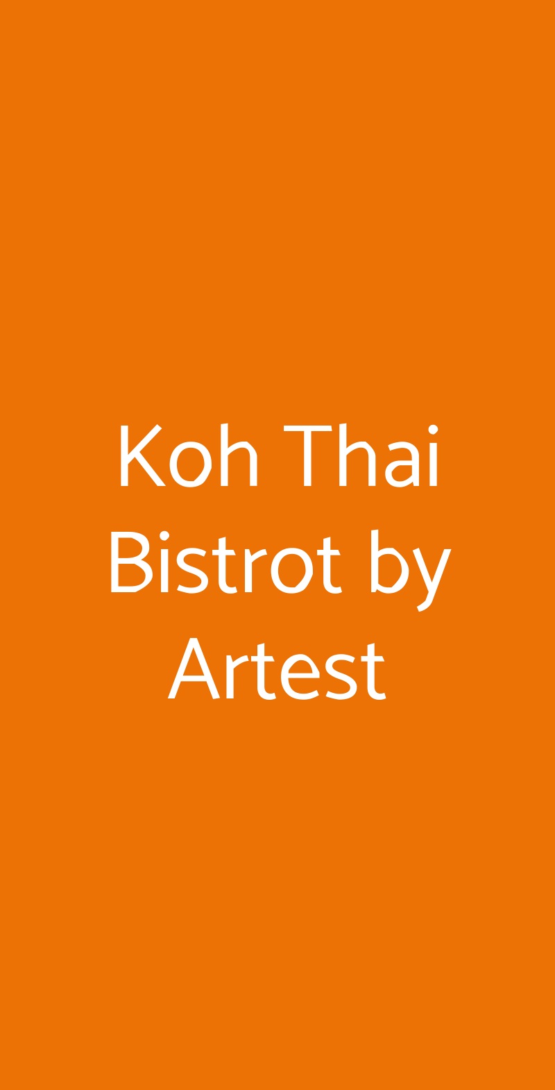 Koh Thai Bistrot by Artest Milano menù 1 pagina