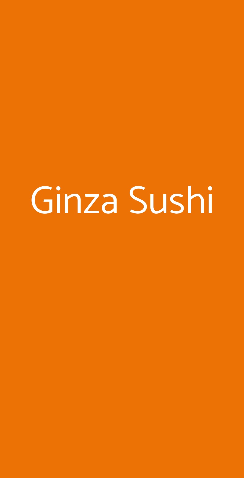 Ginza Sushi Milano menù 1 pagina