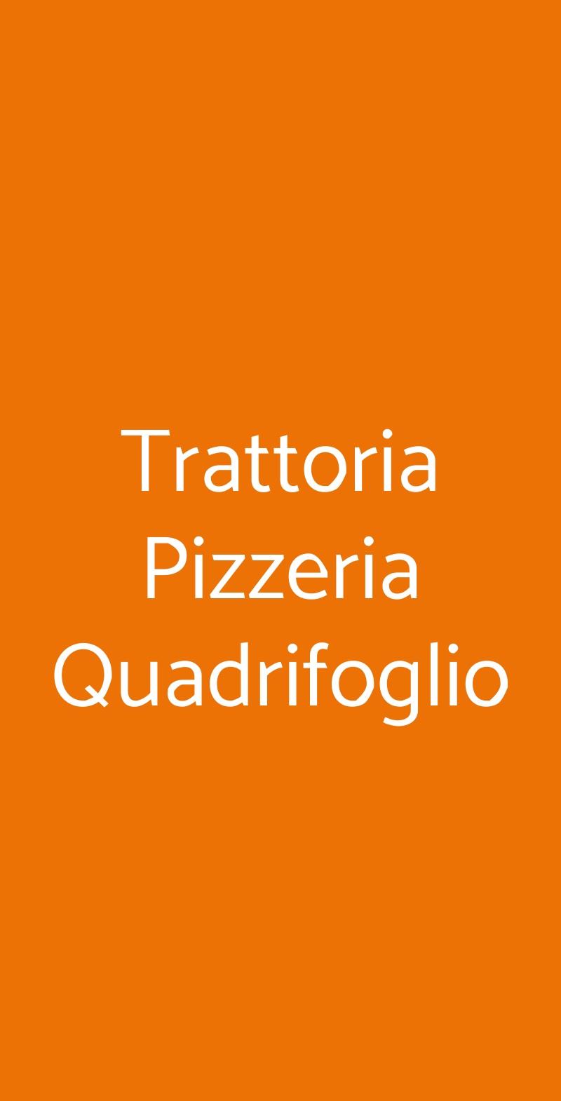 Trattoria Pizzeria Quadrifoglio Milano menù 1 pagina