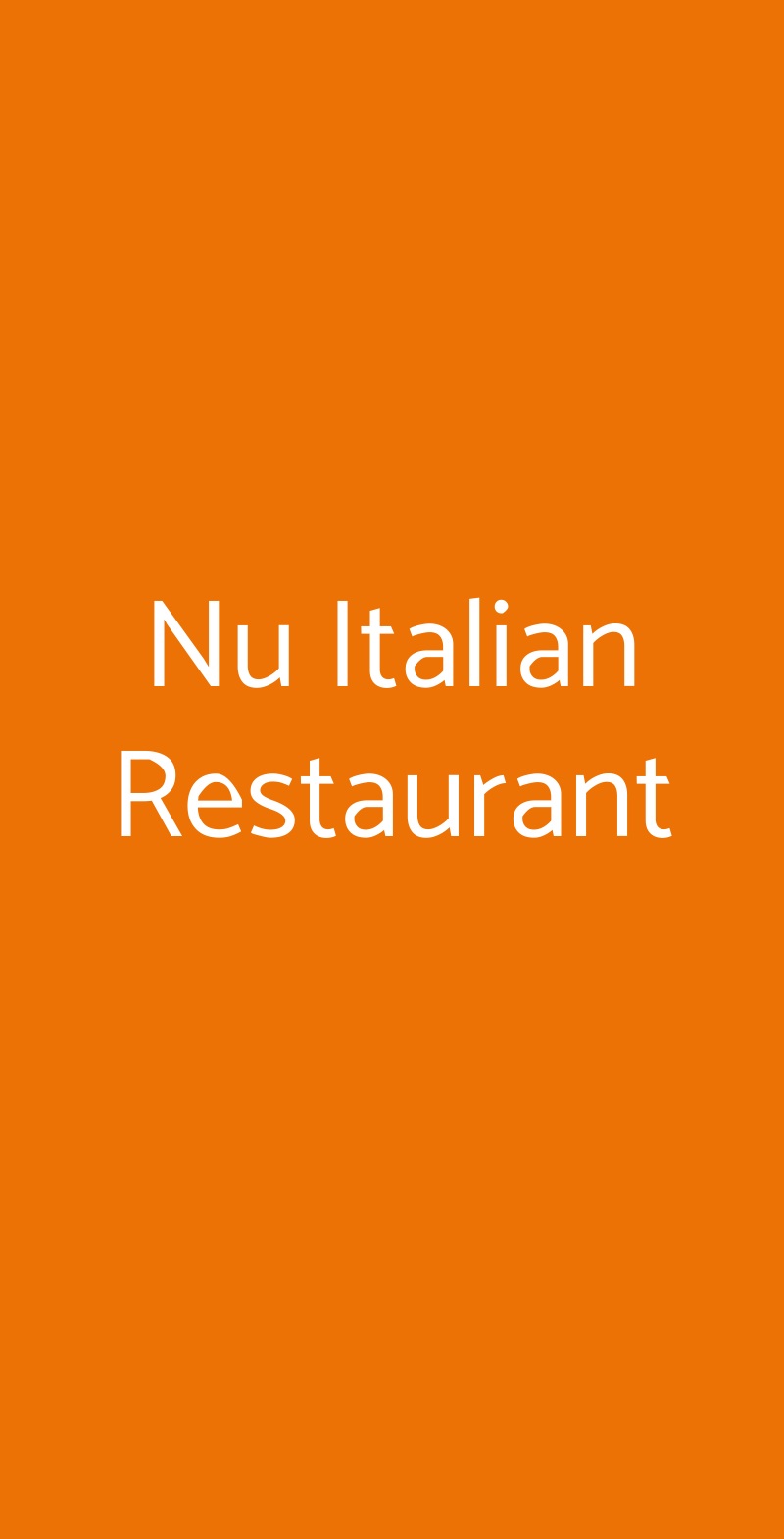 Nu Italian Restaurant Milano menù 1 pagina