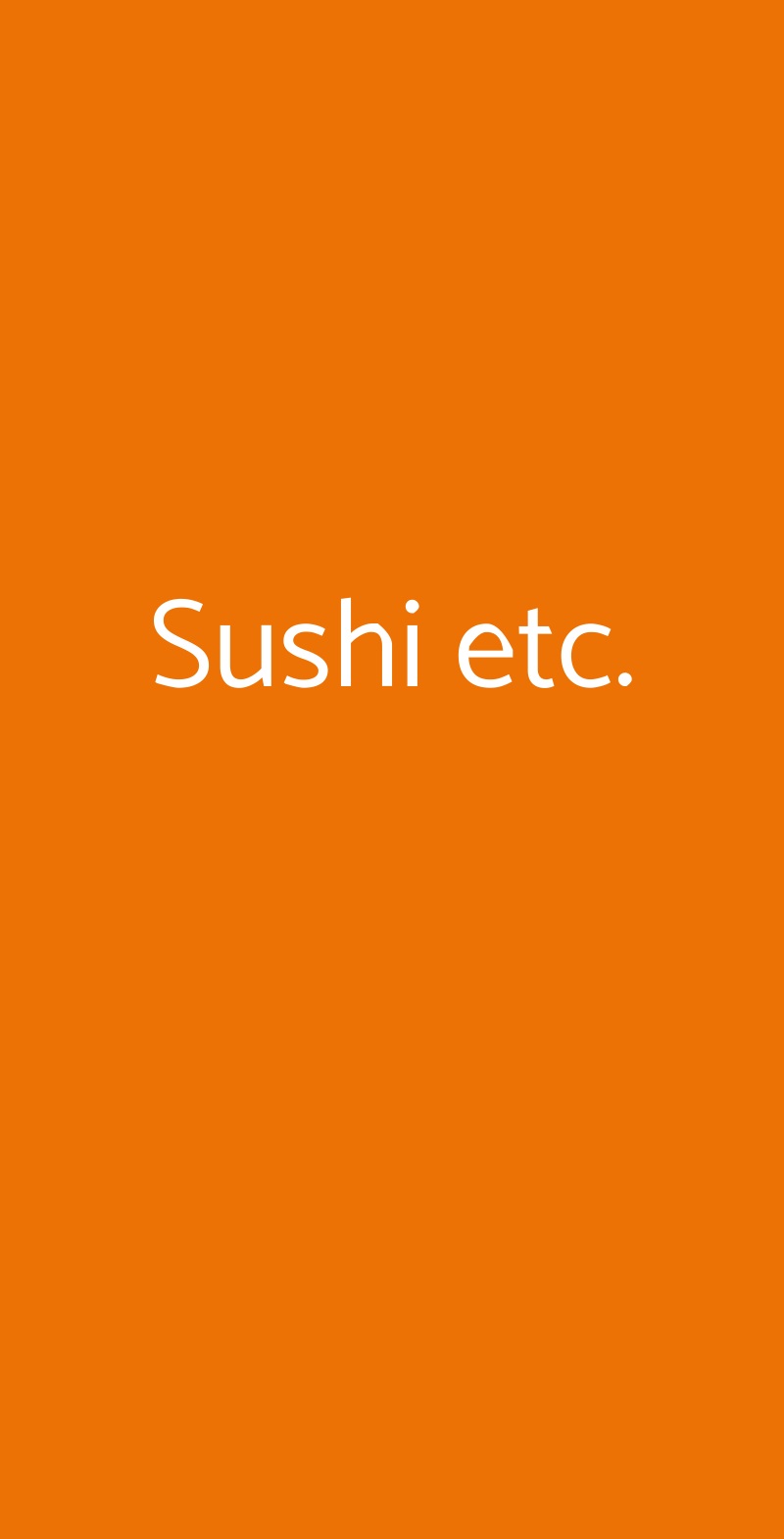 Sushi etc. Milano menù 1 pagina