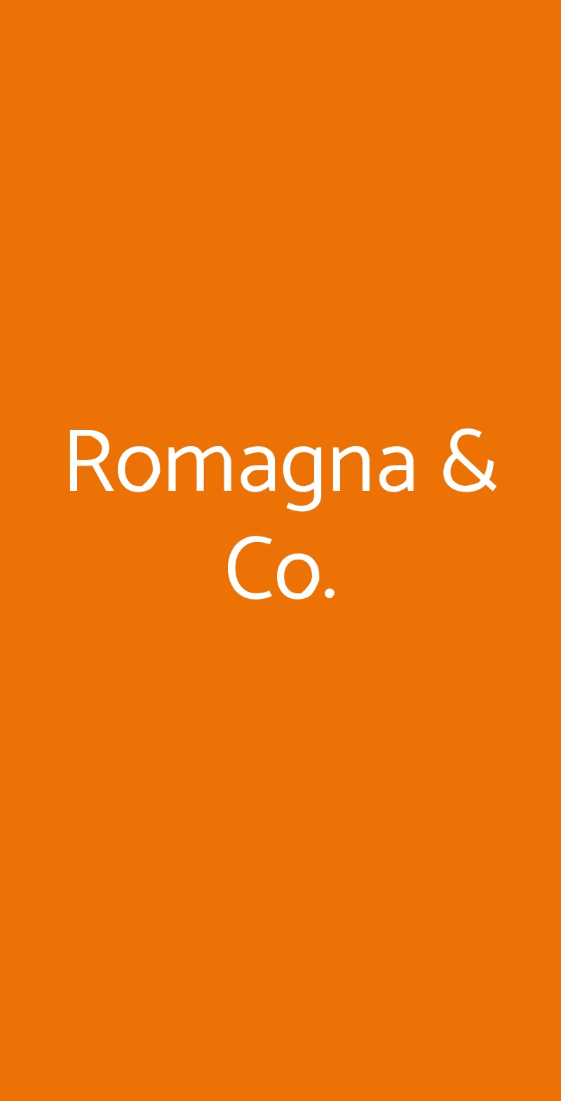 Romagna & Co. Milano menù 1 pagina