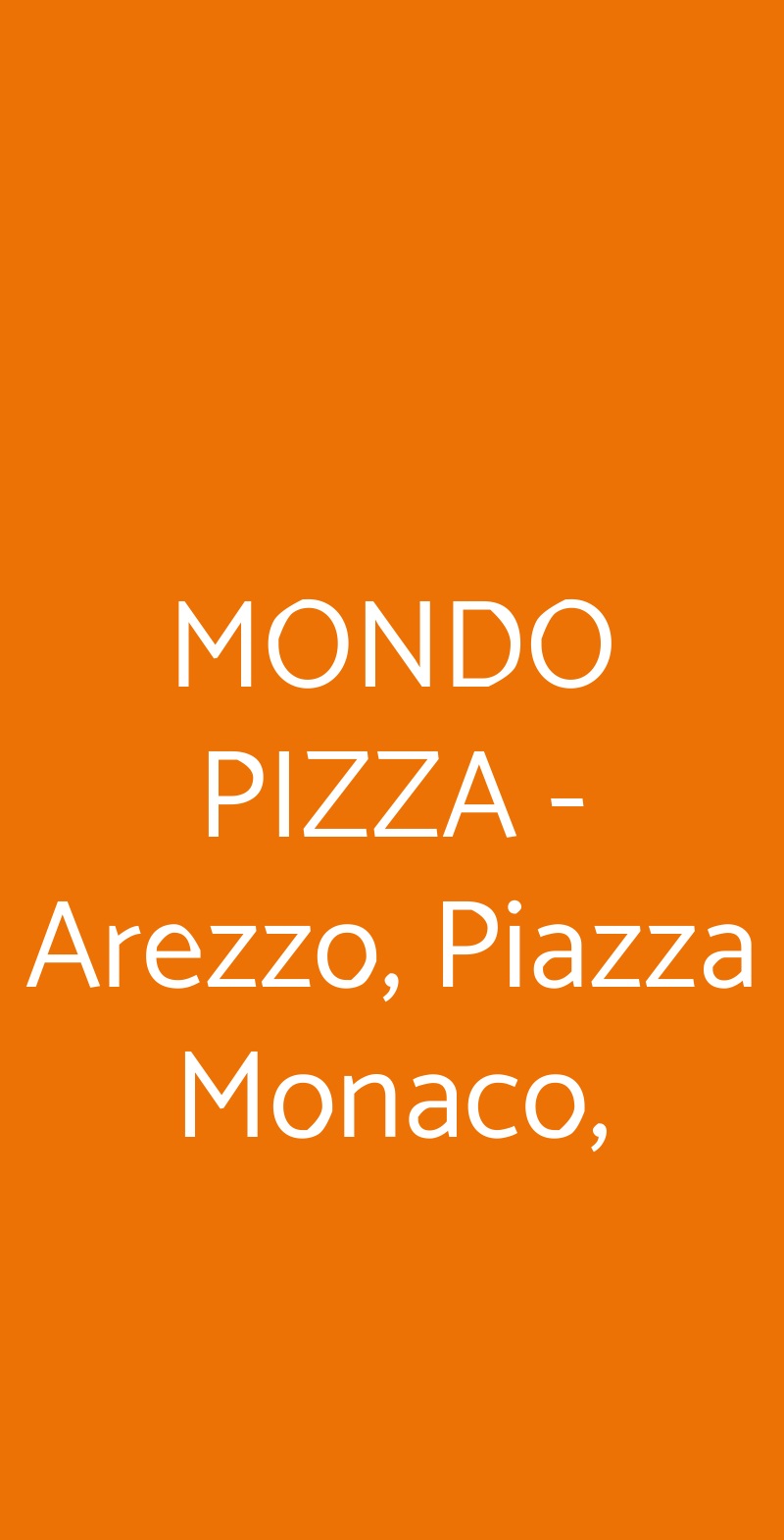 MONDO PIZZA Arezzo menù 1 pagina