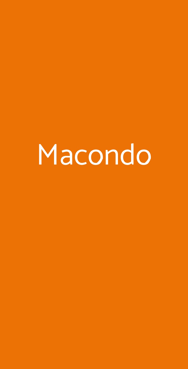 Macondo Milano menù 1 pagina