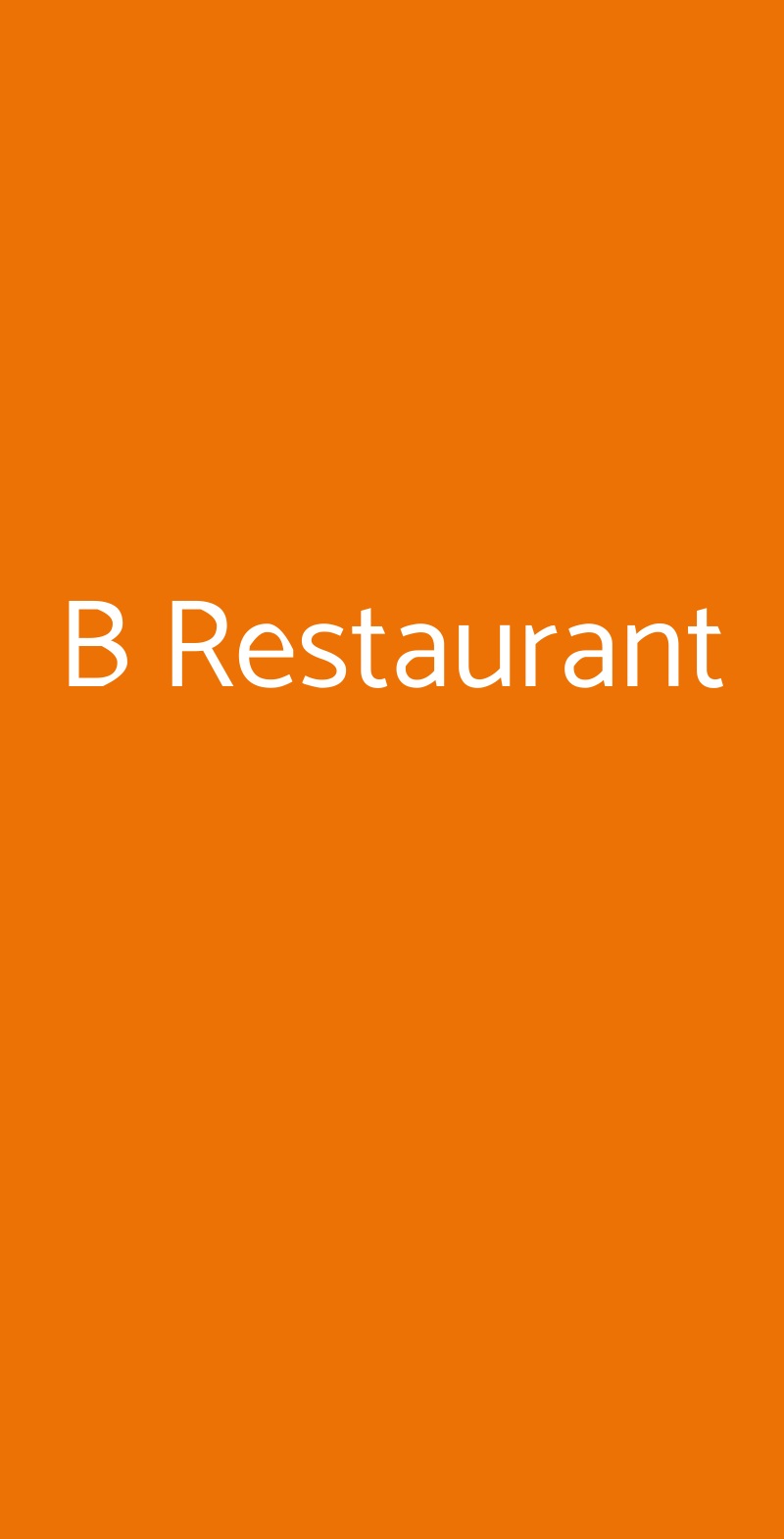 B Restaurant Milano menù 1 pagina