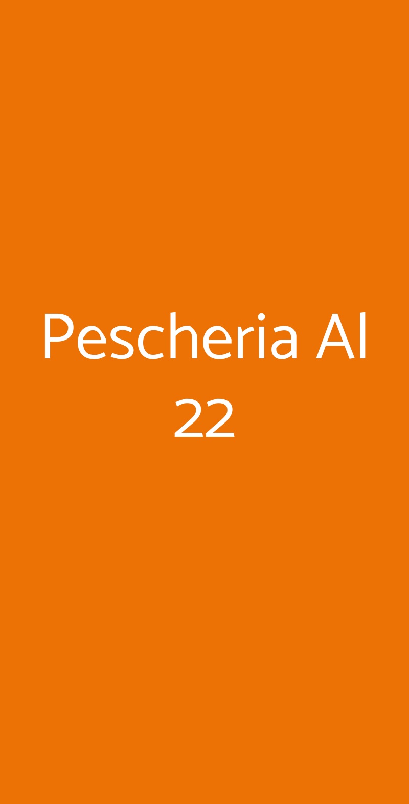 Pescheria Al 22 Milano menù 1 pagina