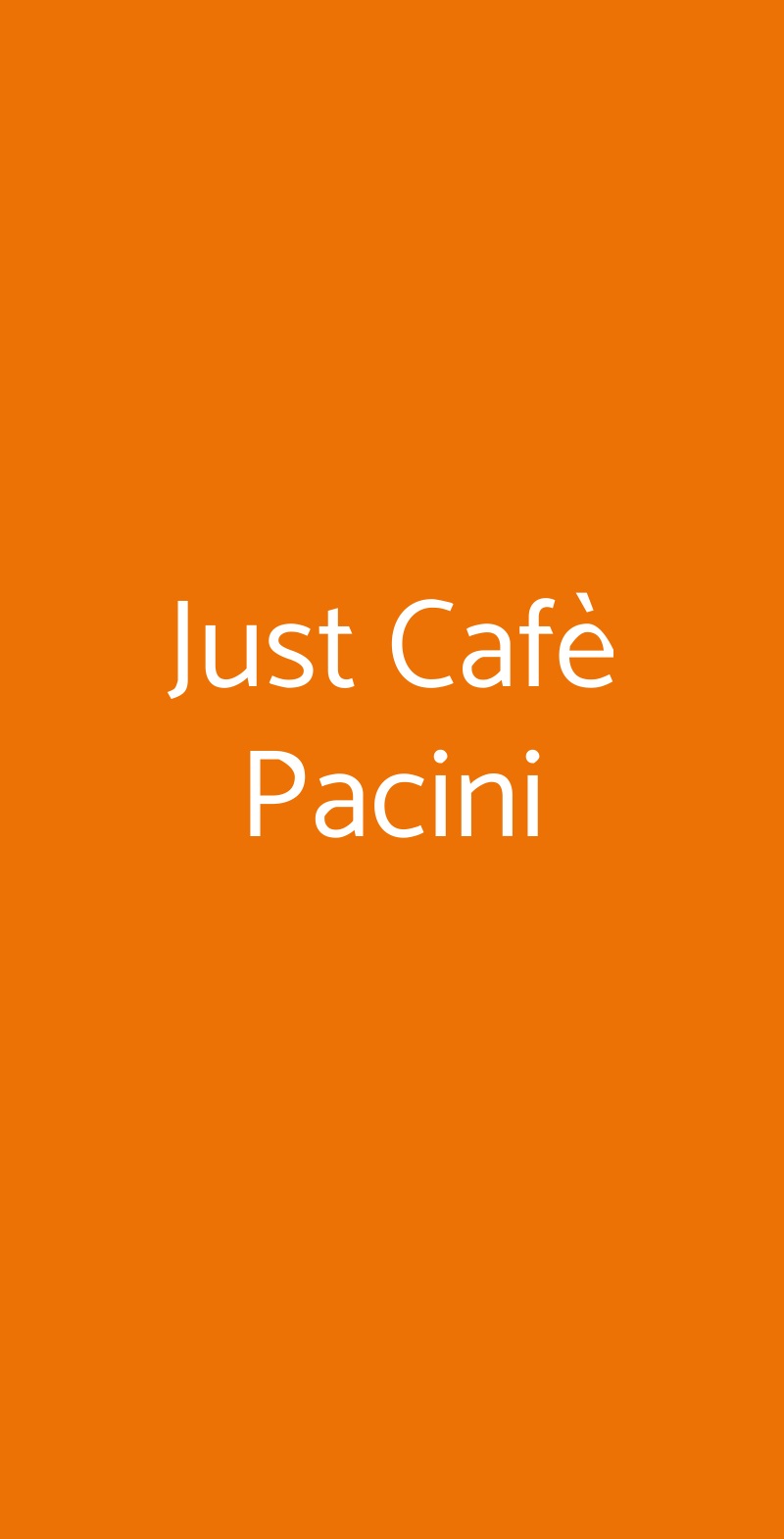 Just Cafè Pacini Milano menù 1 pagina