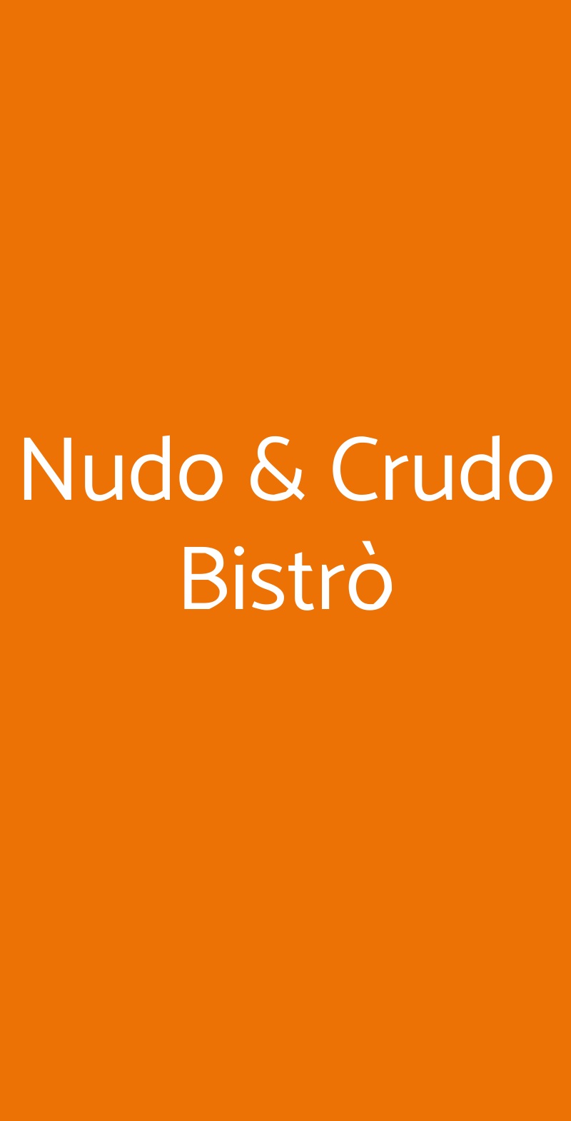 Nudo & Crudo Bistrò Milano menù 1 pagina