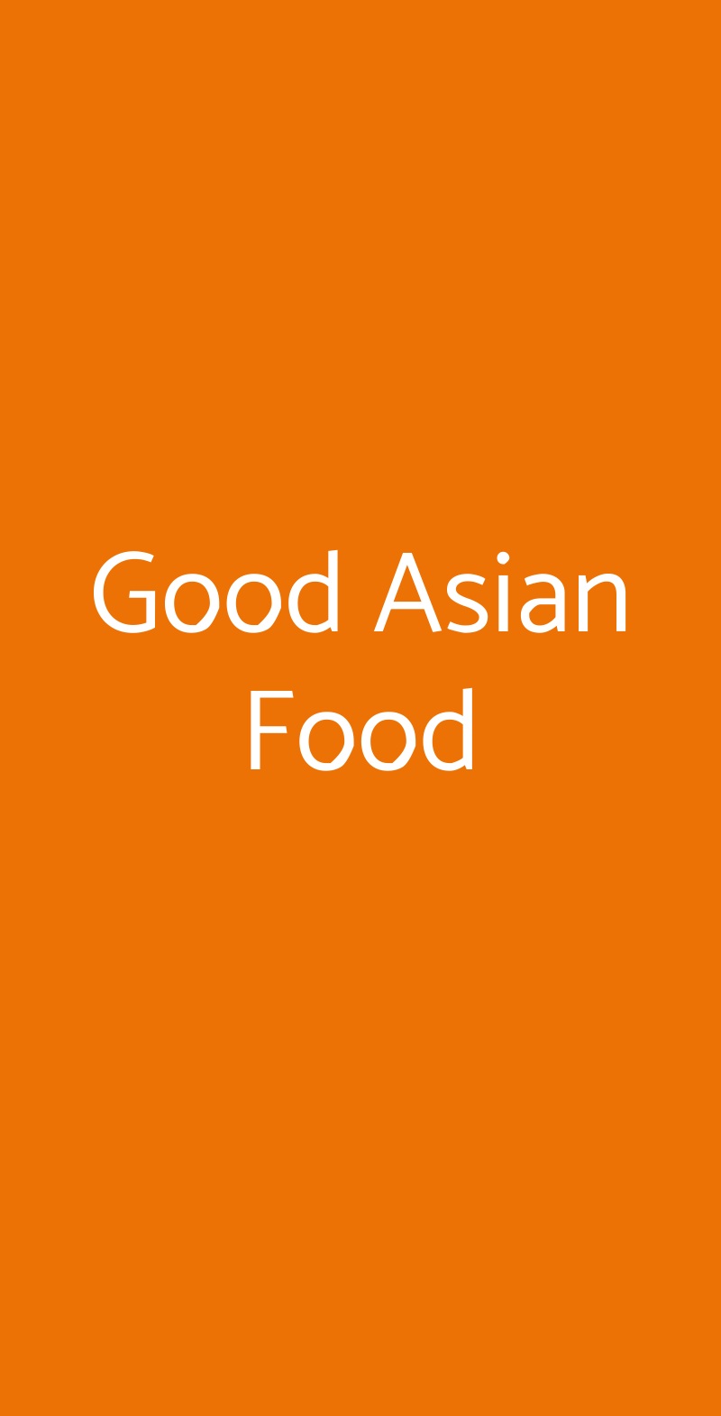 Good Asian Food Milano menù 1 pagina