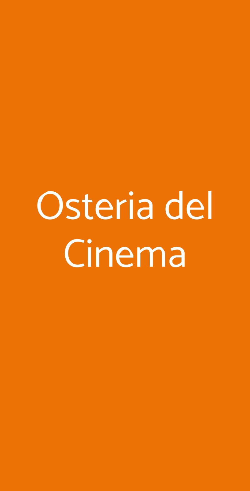 Osteria del Cinema Milano menù 1 pagina